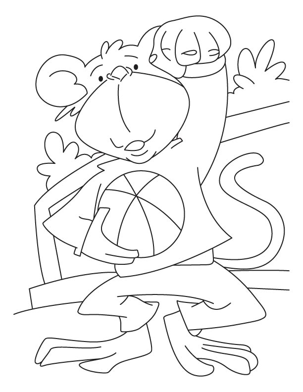 Monkey in playful mood coloring pages