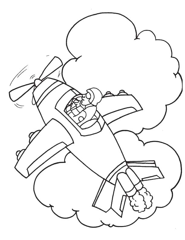 Monoplane fighter coloring page
