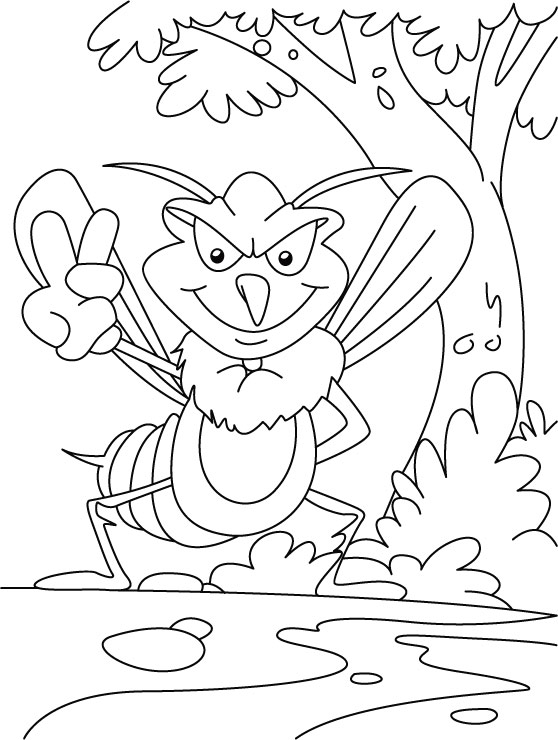 Water or air, mosquito everywhere coloring pages
