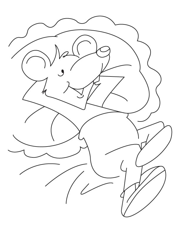 Dreaming mouse coloring pages