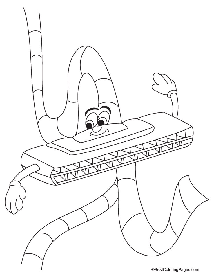 Mouth organ coloring page