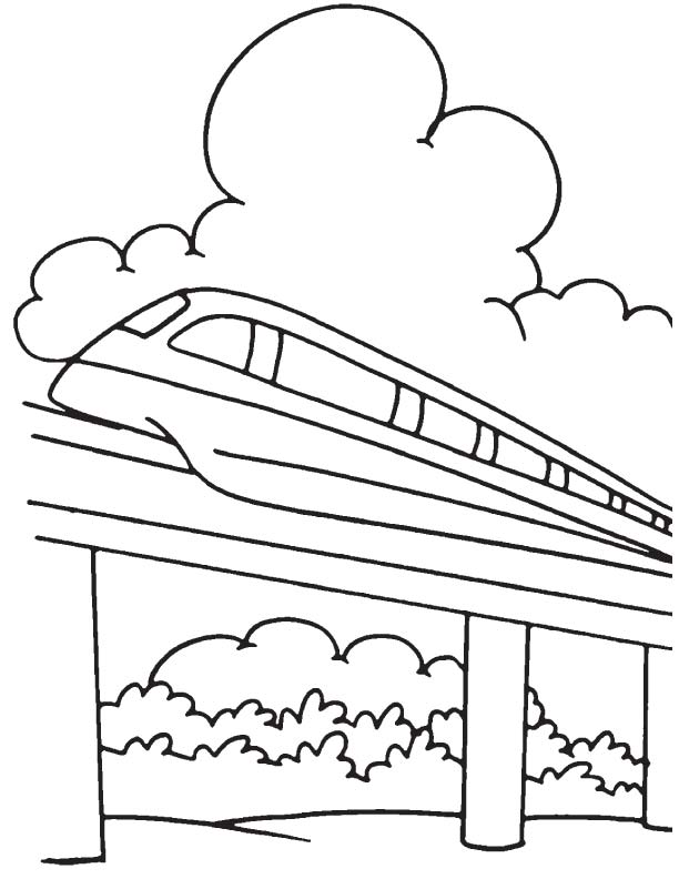 Mumbai monorail coloring page