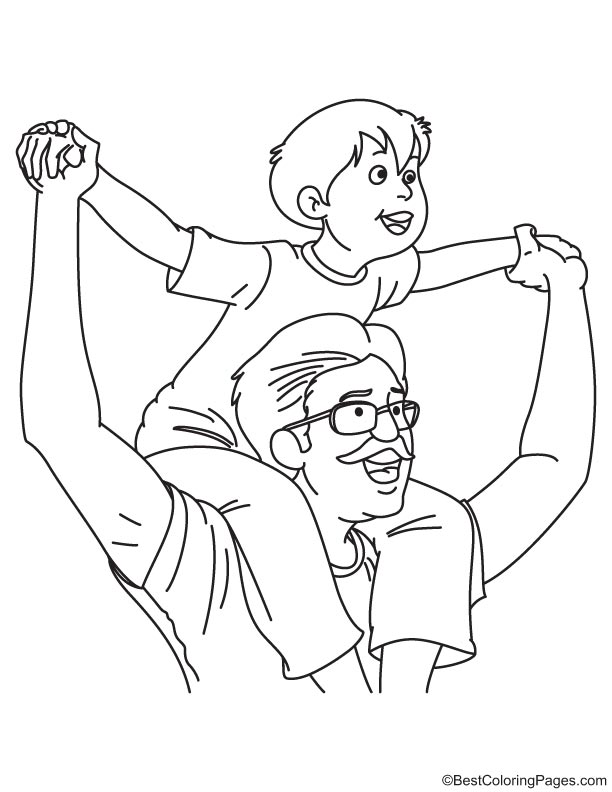 My father loves me coloring page
