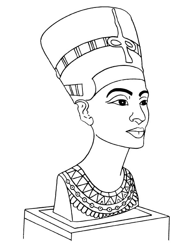 Nefertiti bust coloring page   Download Free Nefertiti bust coloring ...
