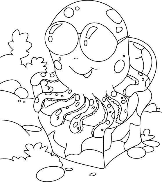 Foreseeing octopus coloring pages