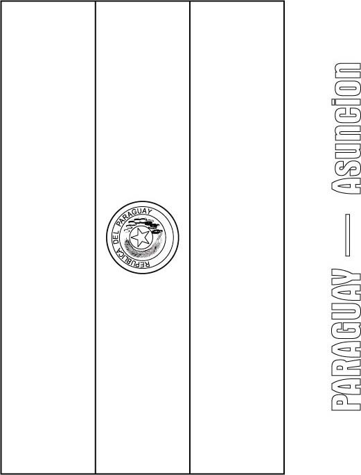Paraguay flag coloring page