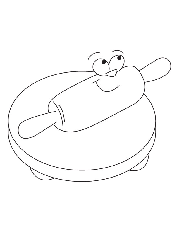 Pastry Board And Rolling Pin Coloring Page Download Free Pastry Board