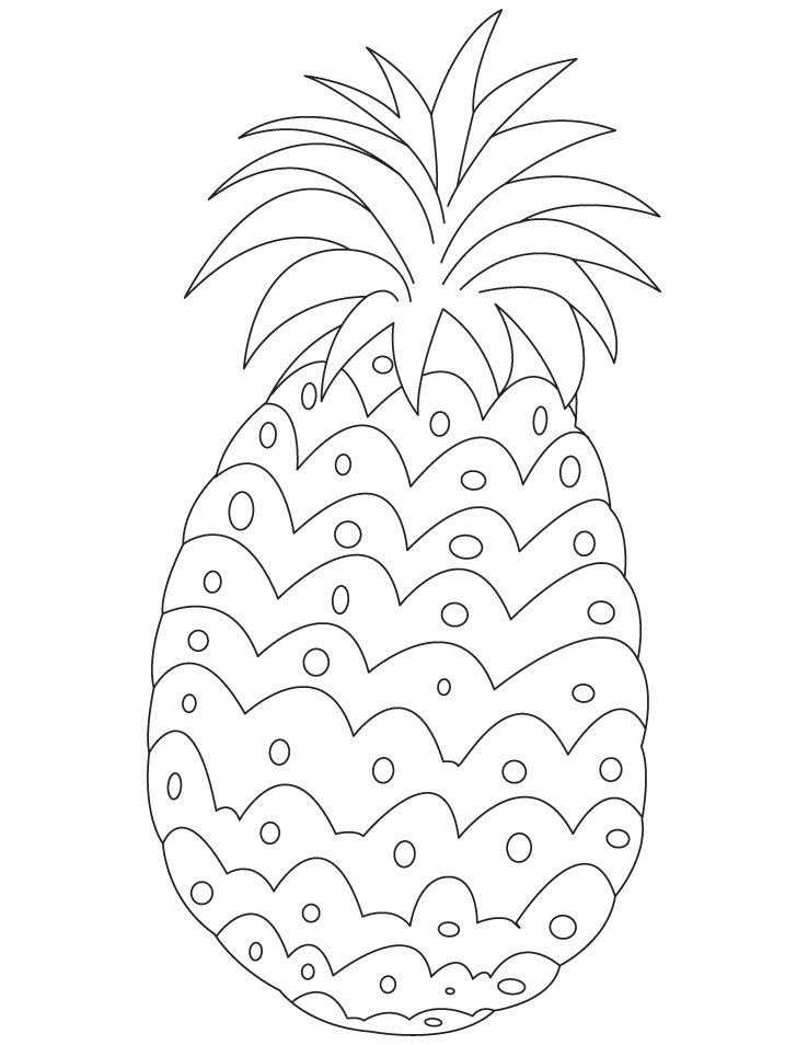 Fresh pineapple coloring pages