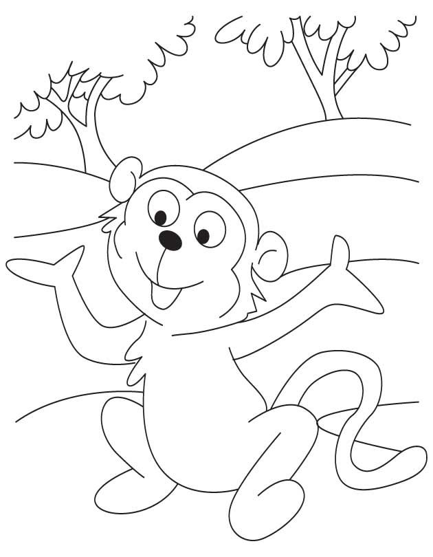 Pink Monkey coloring page