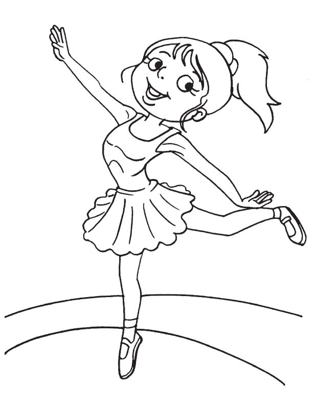 Practices ballerina coloring page