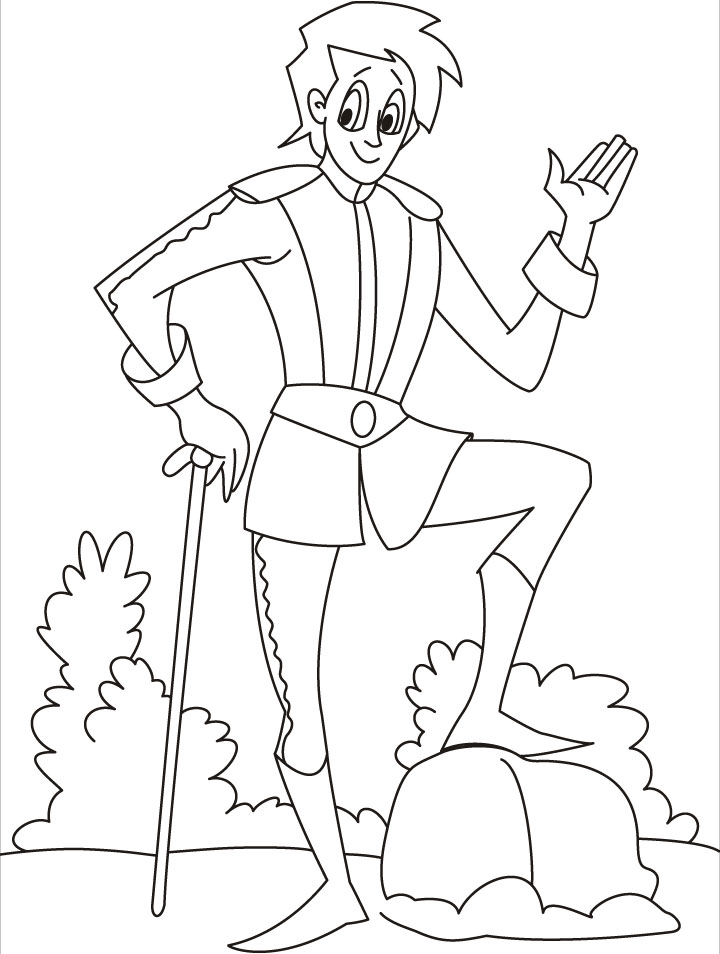 A lively prince in a combative mood coloring pages | Download Free A