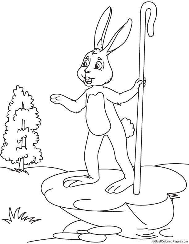 Rabbit the shepherd coloring page