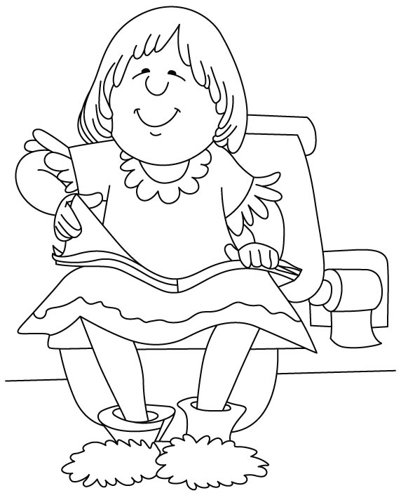 Reading coloring page