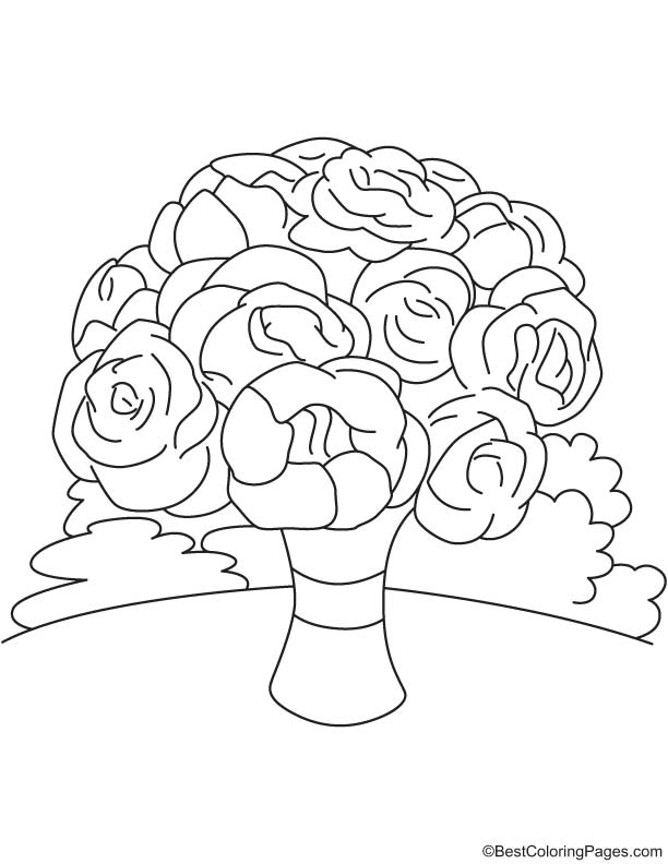 Rich flower coloring page