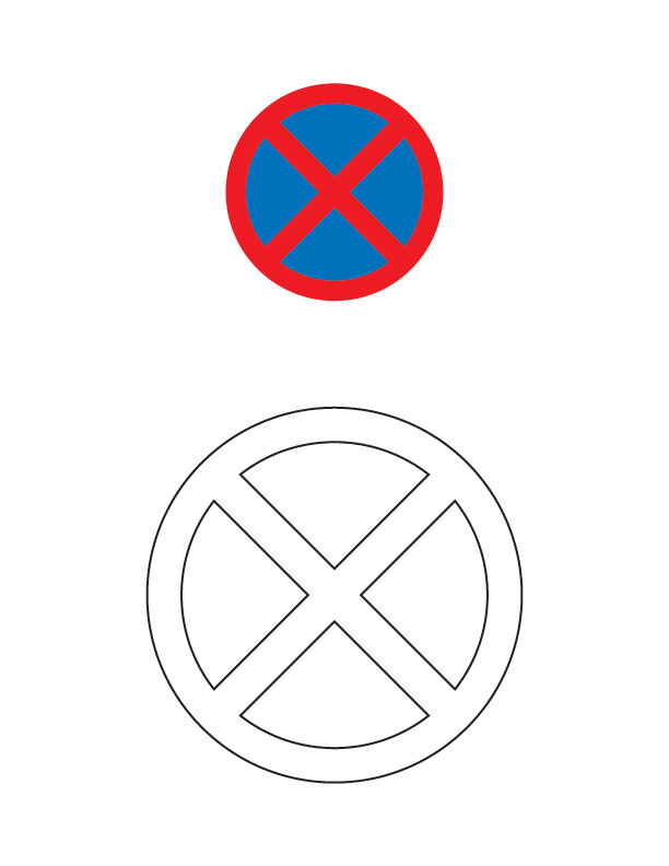 No stopping traffic sign coloring page