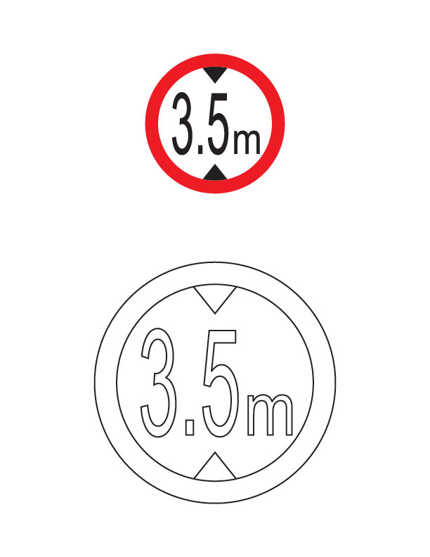 Length limit traffic sign coloring page