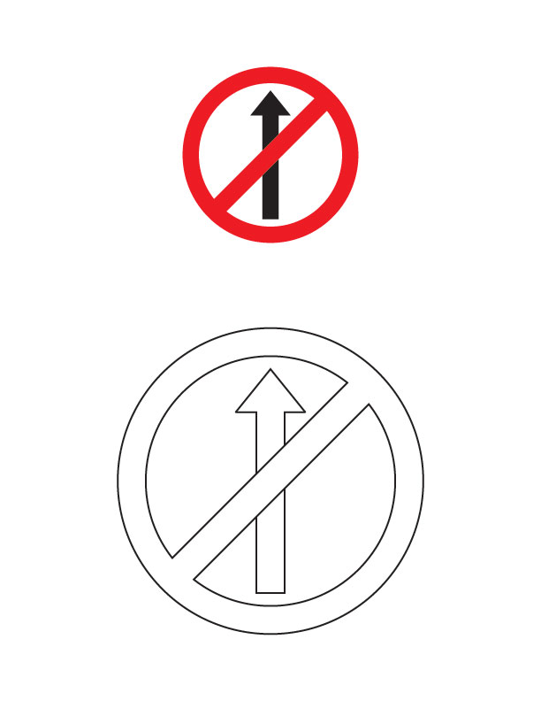No entry traffic sign coloring page