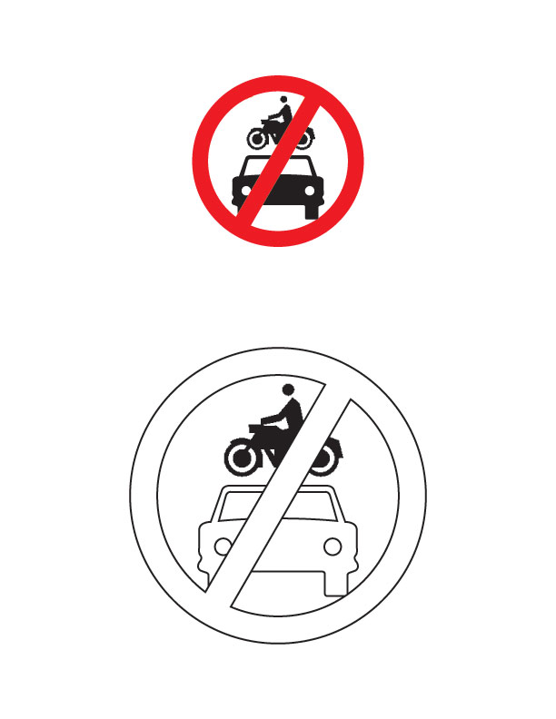 All motor vehicles prohibited traffic sign coloring page