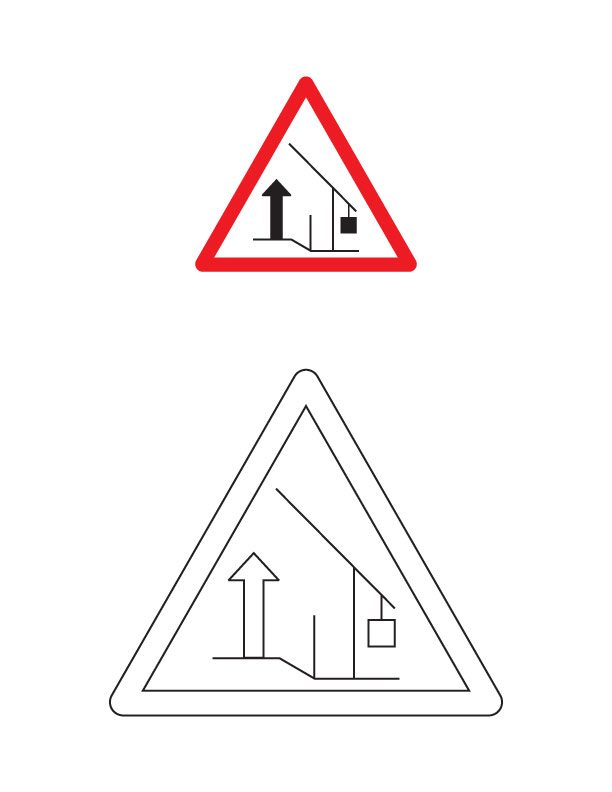 Barrier ahead traffic sign coloring page