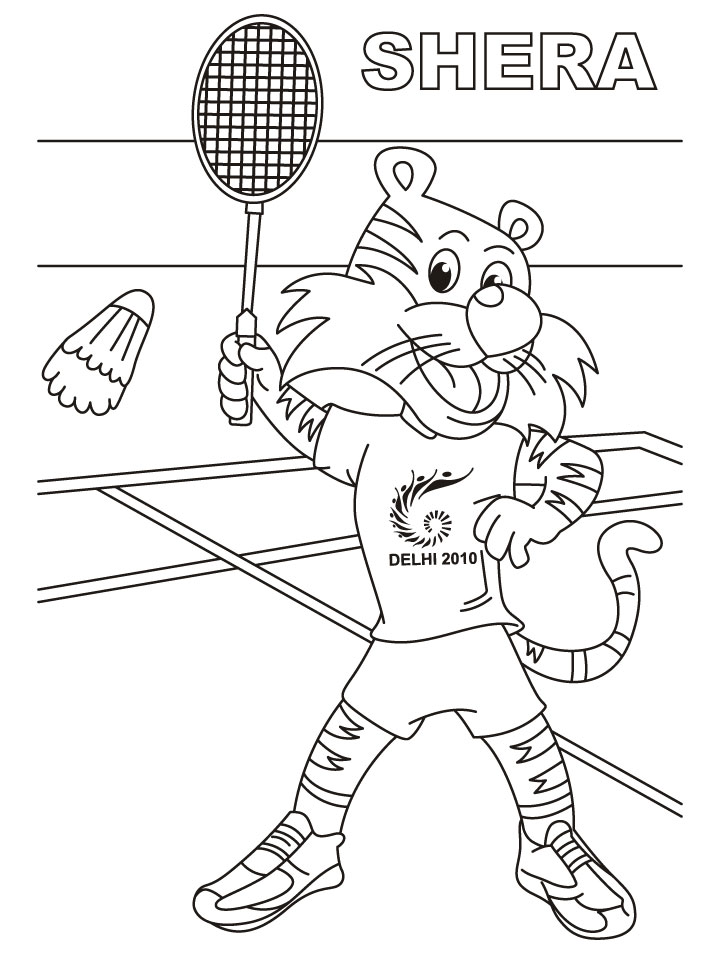 Shera Playing Badminton Coloring Page