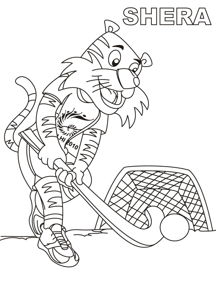 Shera Playing Hockey Coloring Page