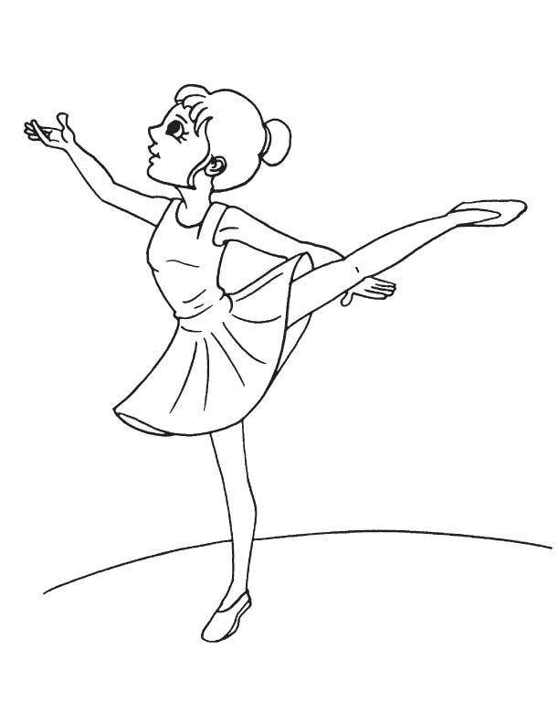Showing ballerina coloring page
