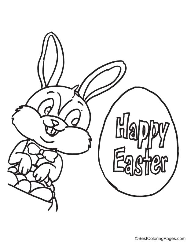 Simple bunny coloring page