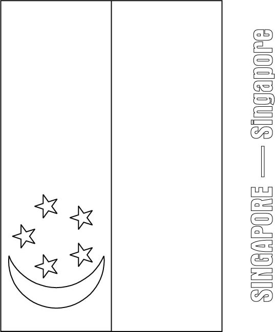 Singapore flag coloring page