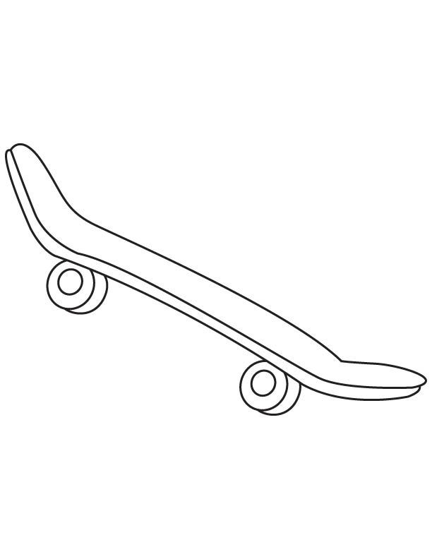 Skateboard coloring page free