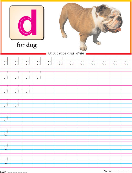 Small Letter D Practice Worksheet Download Free Small Letter D 