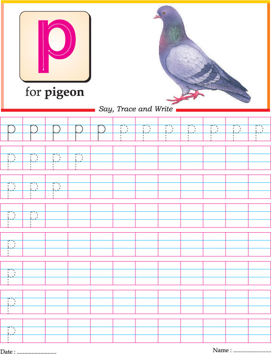 Small letter p practice worksheet