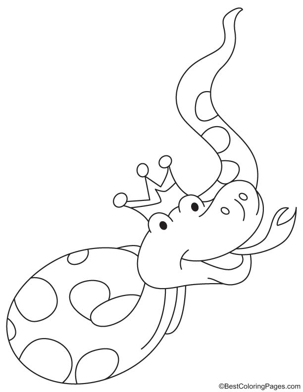 Snake king coloring page