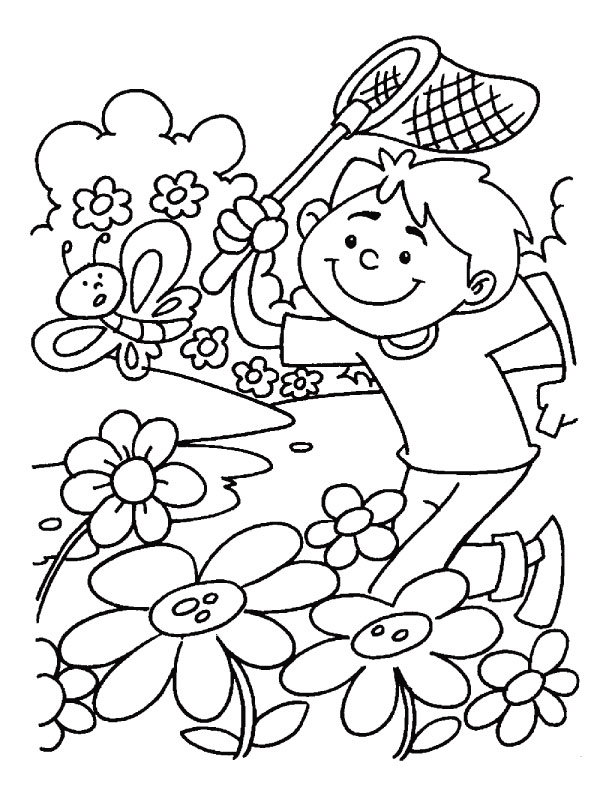 spring garden flowers coloring pages