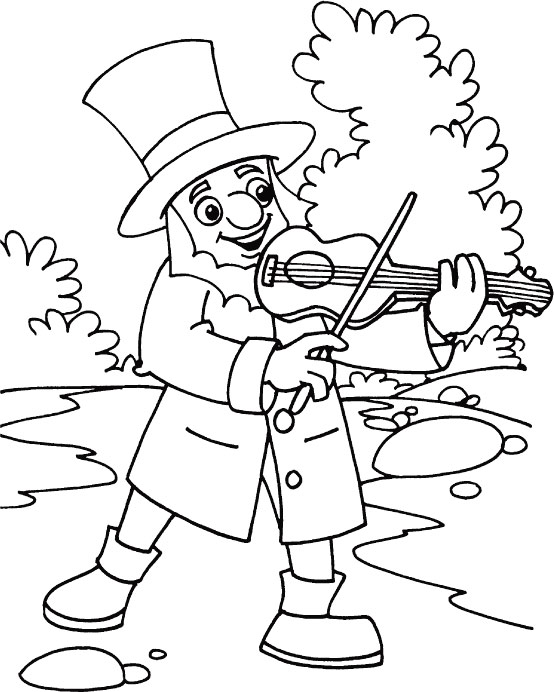 Musical celebration for St. Patricks Day coloring page
