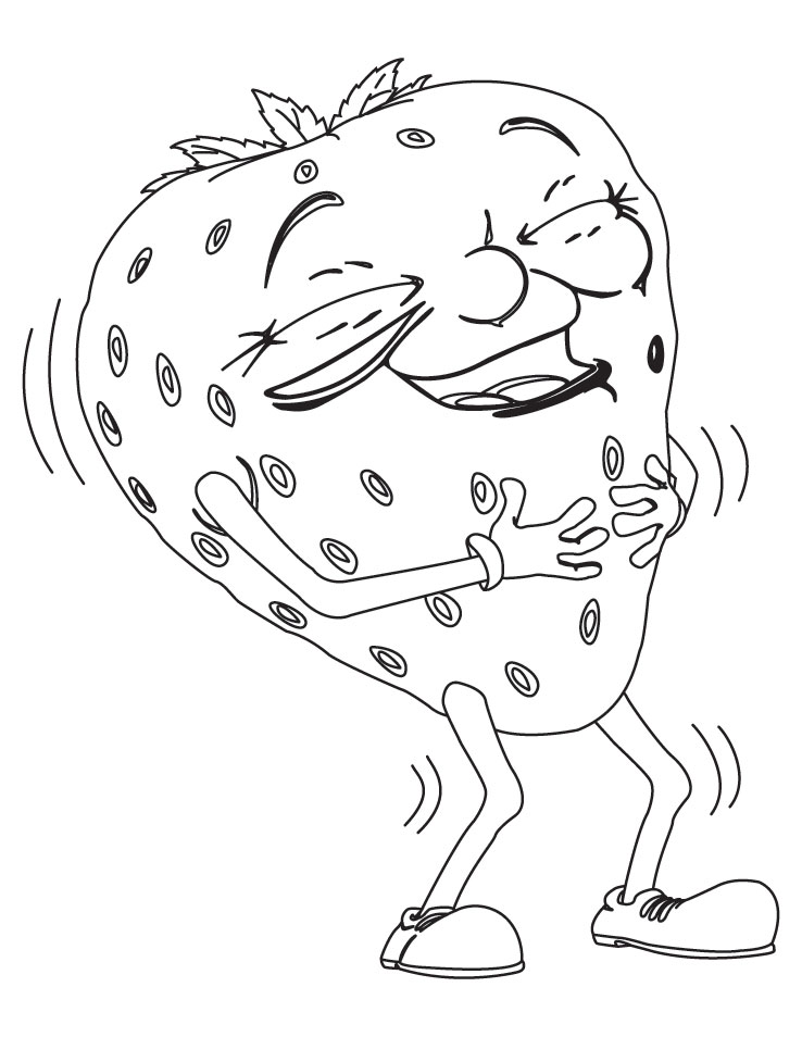 Cartoon strawberry coloring pages