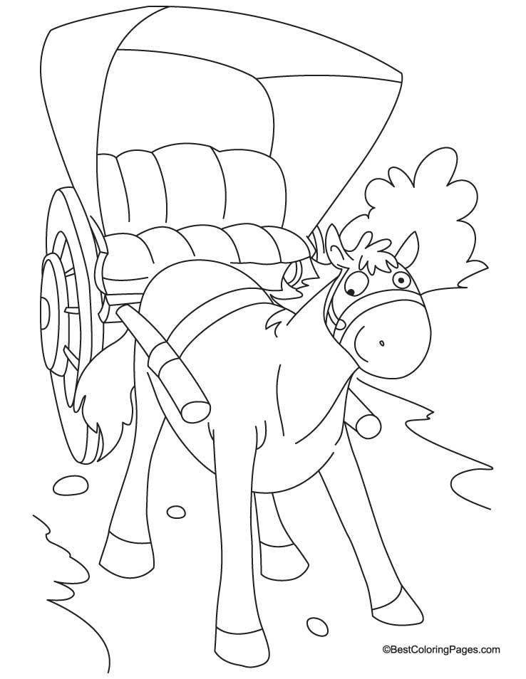Horse cariage coloring Page 3