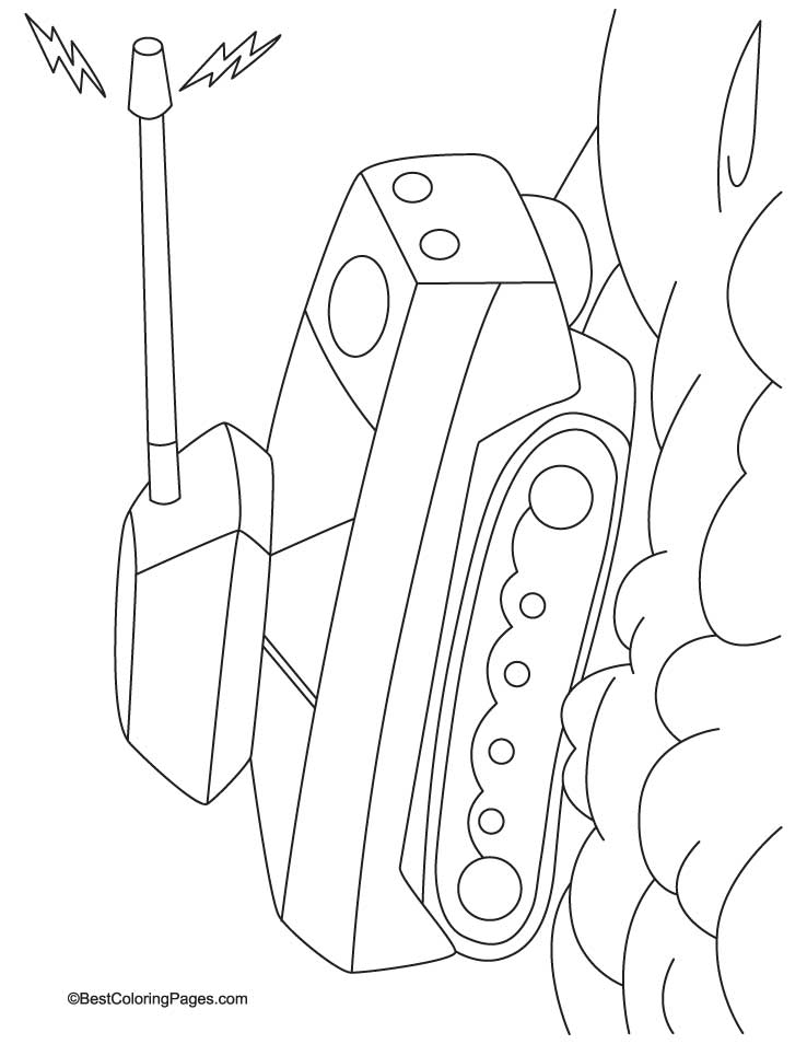 Main battle tank coloring page