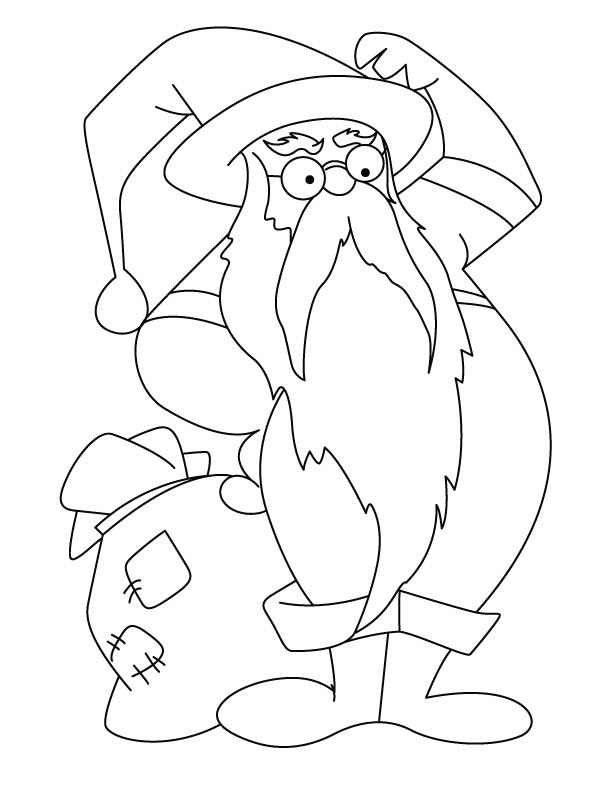 Thinking coloring page