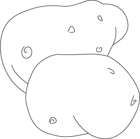Two big potatoes coloring page