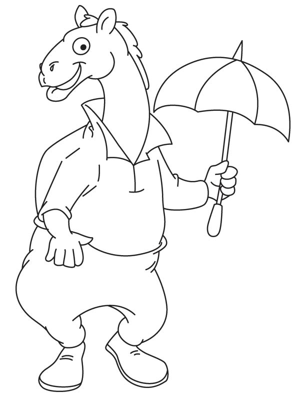 Umbrella without raining coloring page