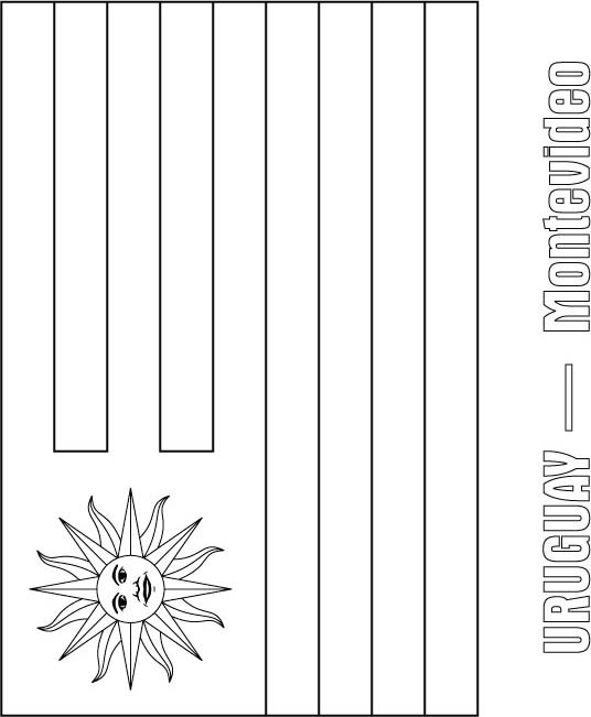 Uruguay flag coloring page | Download Free Uruguay flag coloring page