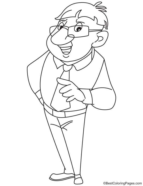 Old teacher coloring page