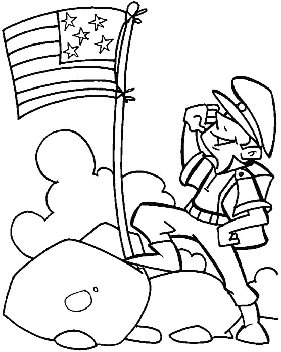 Salute for the veterans who sacrificed their lives coloring page