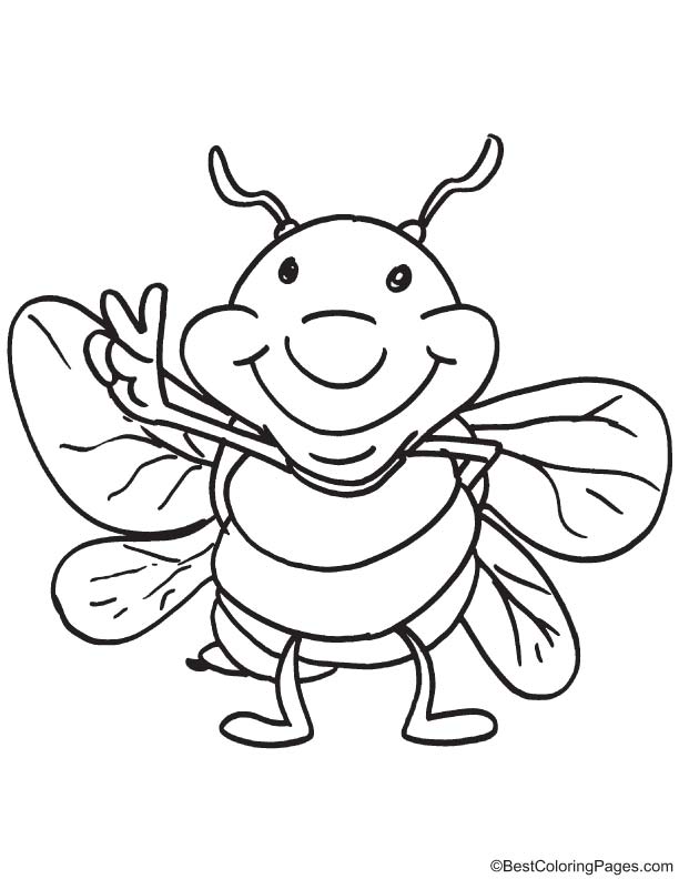 Victory sign Cicada coloring page