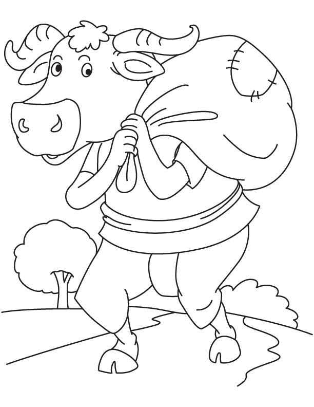 Villager bull coloring page
