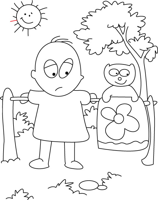 Waiting coloring page