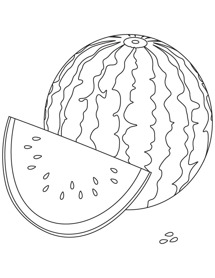 Watery watermelon coloring pages