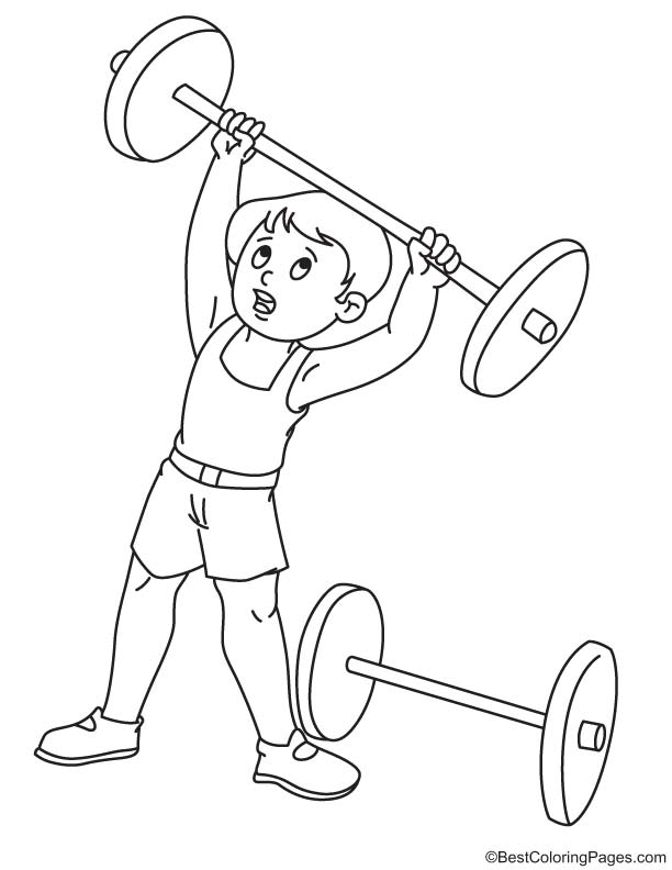 Weight lifting coloring page | Download Free Weight ...