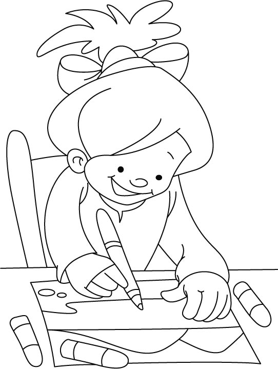 Writing coloring page
