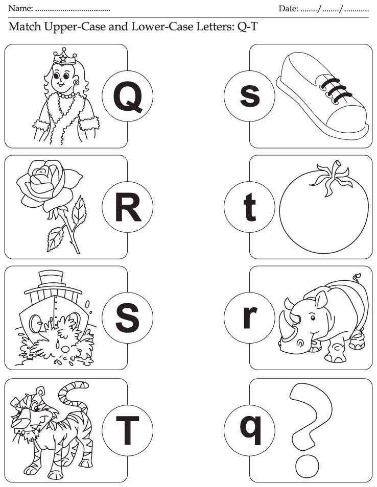 Match Upper Case And Lower Case Letters Q T Download Free Match 